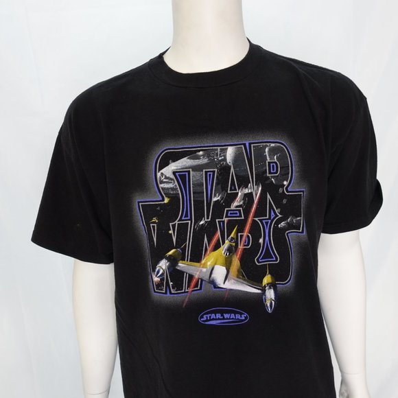 VINTAGE Star Wars T-Shirt BLACK Sz XXL - Picture 4 of 8